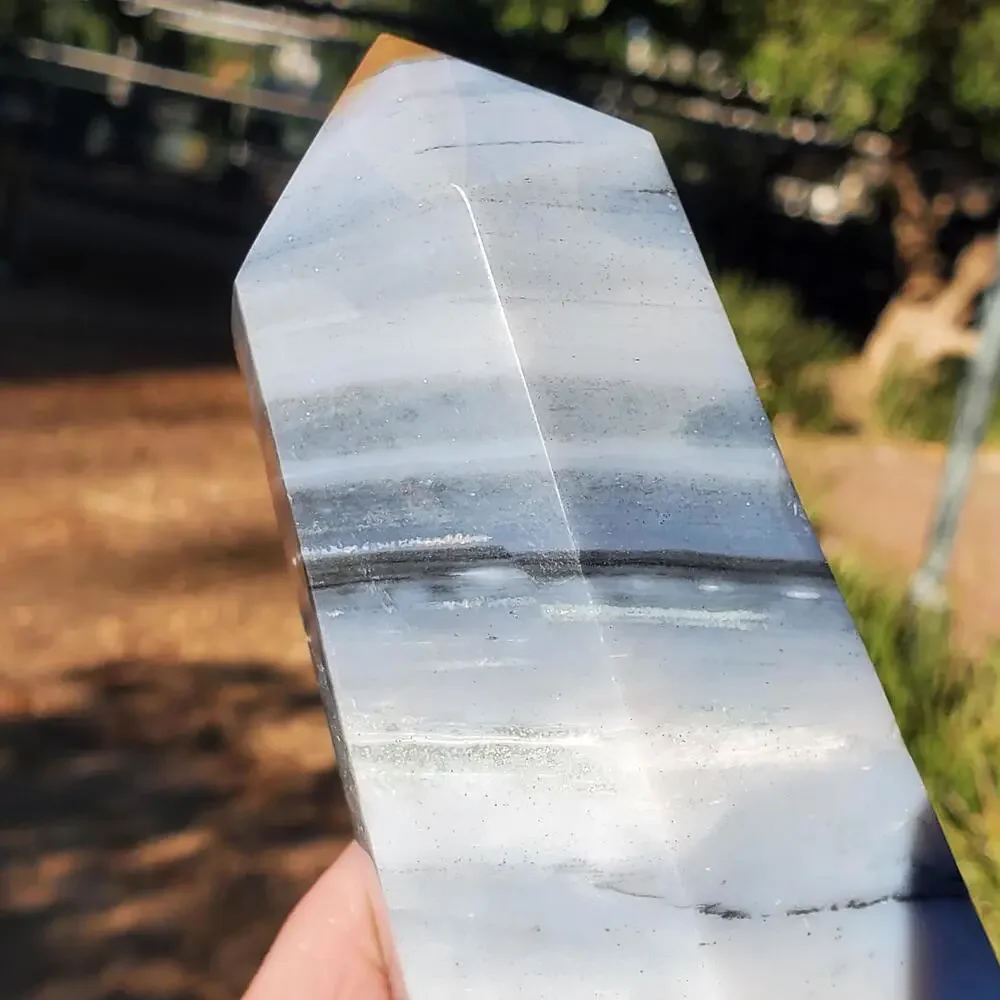 Ocean Jasper Blue Yellow Banded Masterpiece Tower Crystal 793 grams